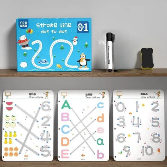 64 Page Children Tracing Book For Kids, Training Coloring Erasable Writing Materials, Kid Educational Pen Control Preschool Toys Magic Workbook Learning